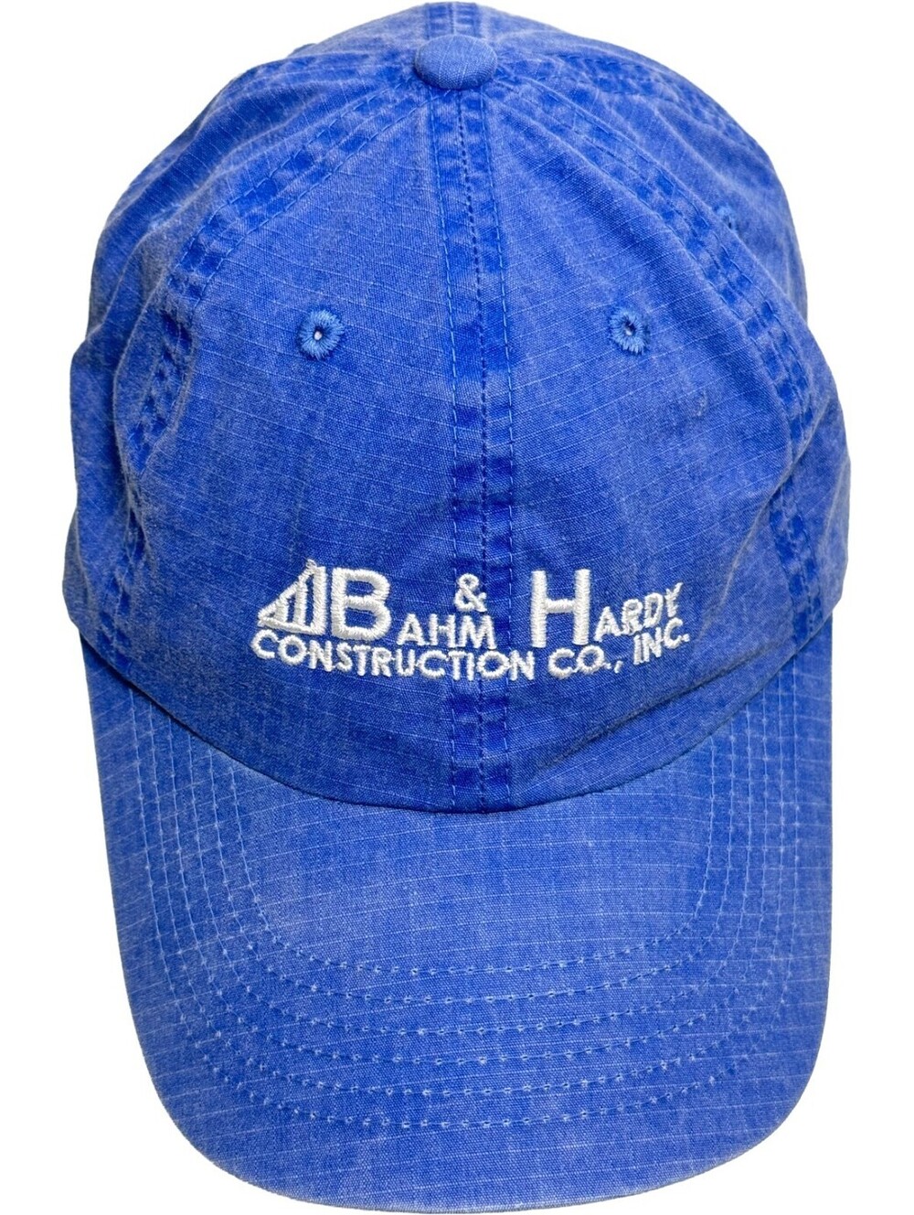 Bahm & Hardy Construction Company Hat Blue Rip-Stop 1 Size Cap Huntsville, AL